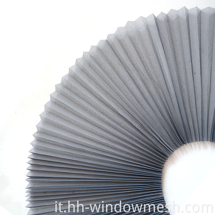 Schermata di insetti pieghettate in fibra di vetro per porte della finestra Polyester Mosquito Schermate Mesh